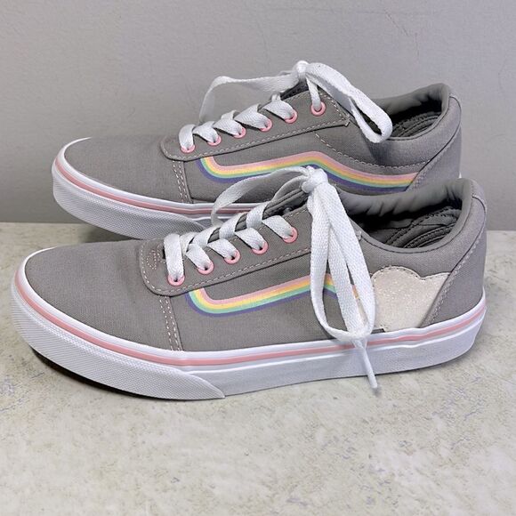 Vans Gray with Cloud And Pastel Rainbow Missy 4 - Picture 5 of 8